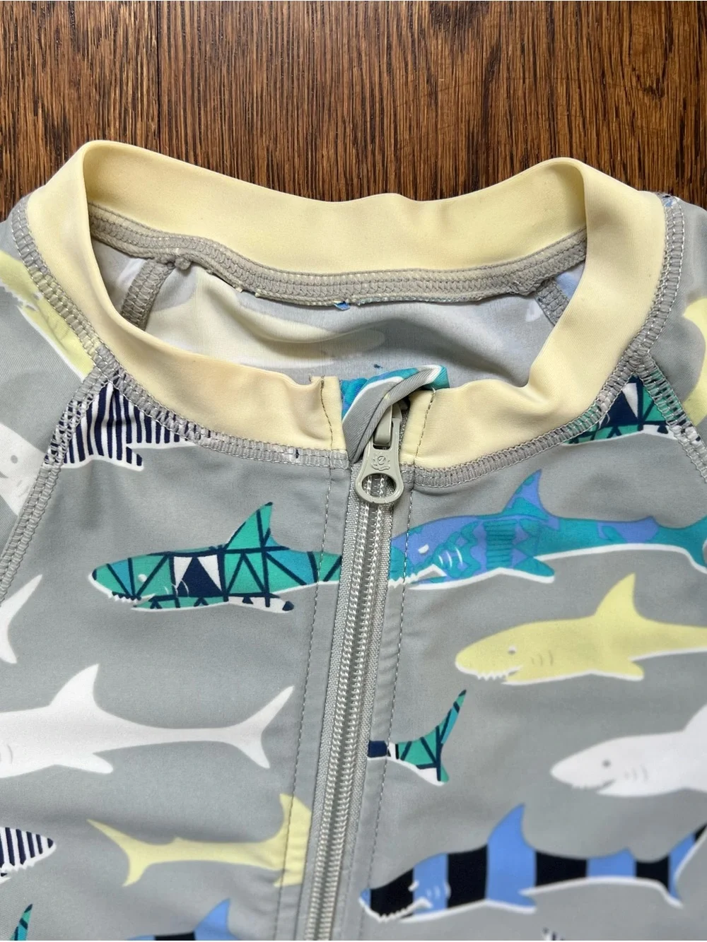 SwimZip Gray Shark-Print 2T One-Piece Rashguard UPF 50